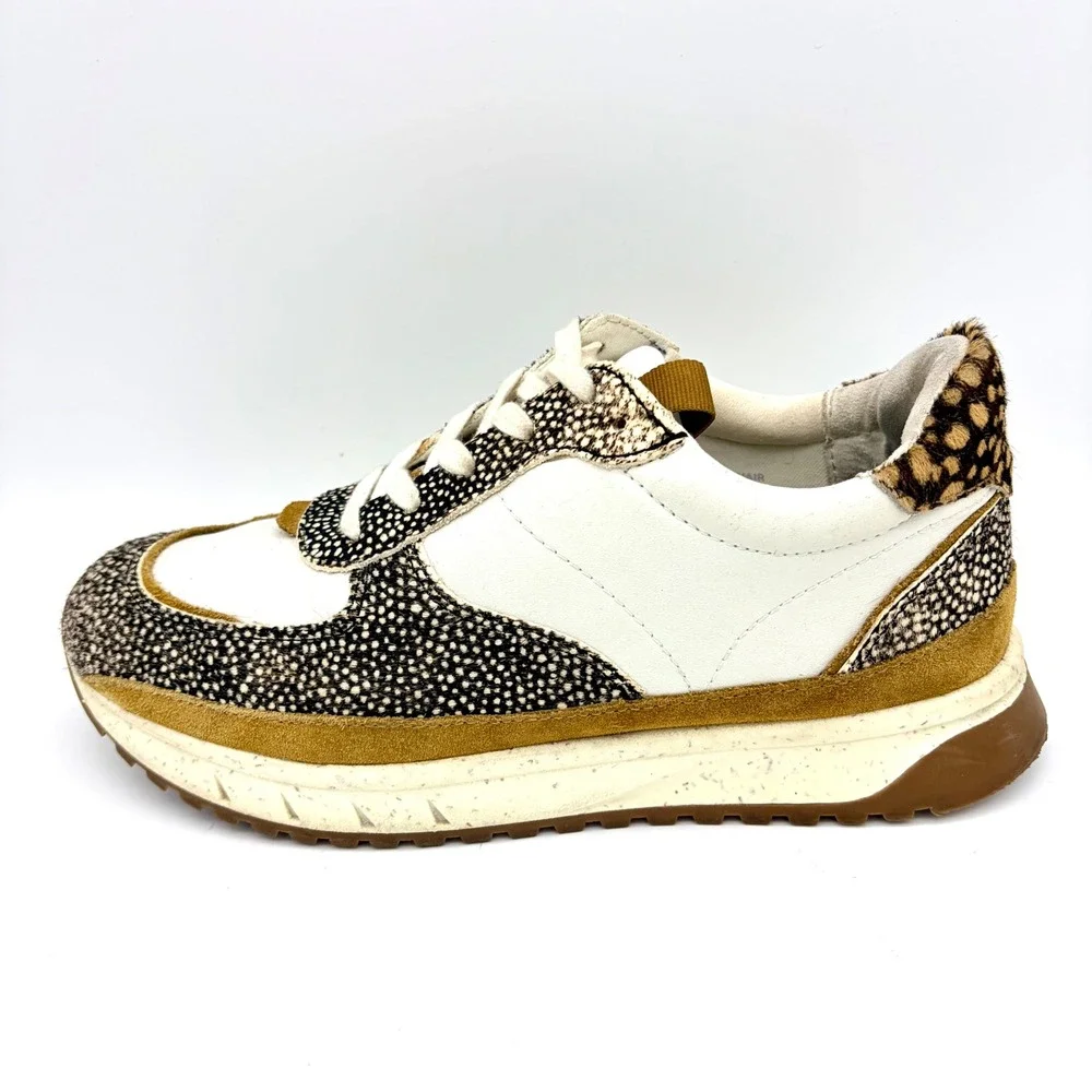 Madewell MWL Cloudlift Sneakers Womens 8.5‎ Animal Print Calf Hair Cream Leather - Picture 6 of 11
